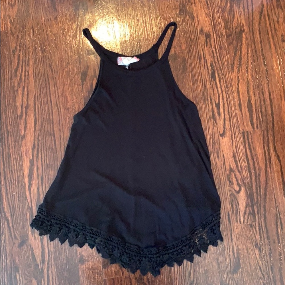 Black Halter Neck Tank Top